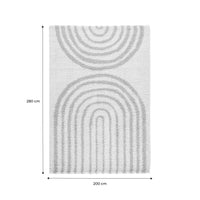 Tappeto interno shaggy, motivi geometrici arcobaleno, beige., beige