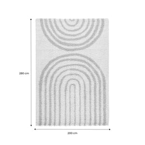 Tappeto interno shaggy, motivi geometrici arcobaleno, beige., beige