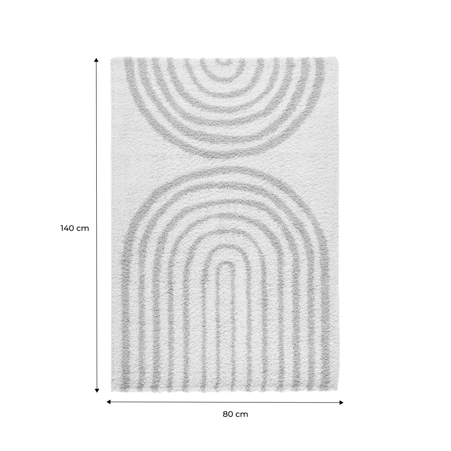 Tappeto interno shaggy, motivi geometrici arcobaleno, beige., beige