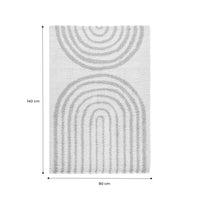 Tappeto interno shaggy, motivi geometrici arcobaleno, beige., beige