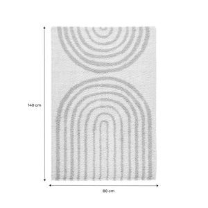 Tappeto interno shaggy, motivi geometrici arcobaleno, beige., beige