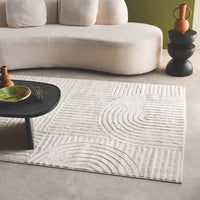 Tappeto da interno motivo grafico archi, crema, crema