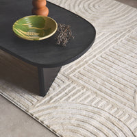 Tappeto da interno motivo grafico archi, crema, crema