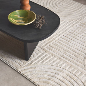 Tappeto da interno motivo grafico archi, crema, crema