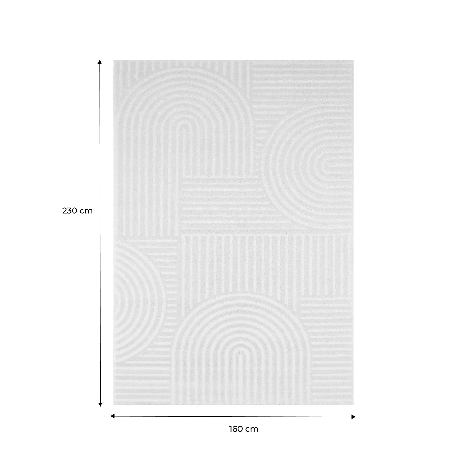 Tappeto da interno motivo grafico archi, crema, crema