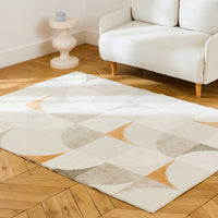 Tappeto interno con motivo retrò color crema