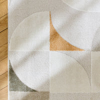 Tappeto interno con motivo retrò color crema