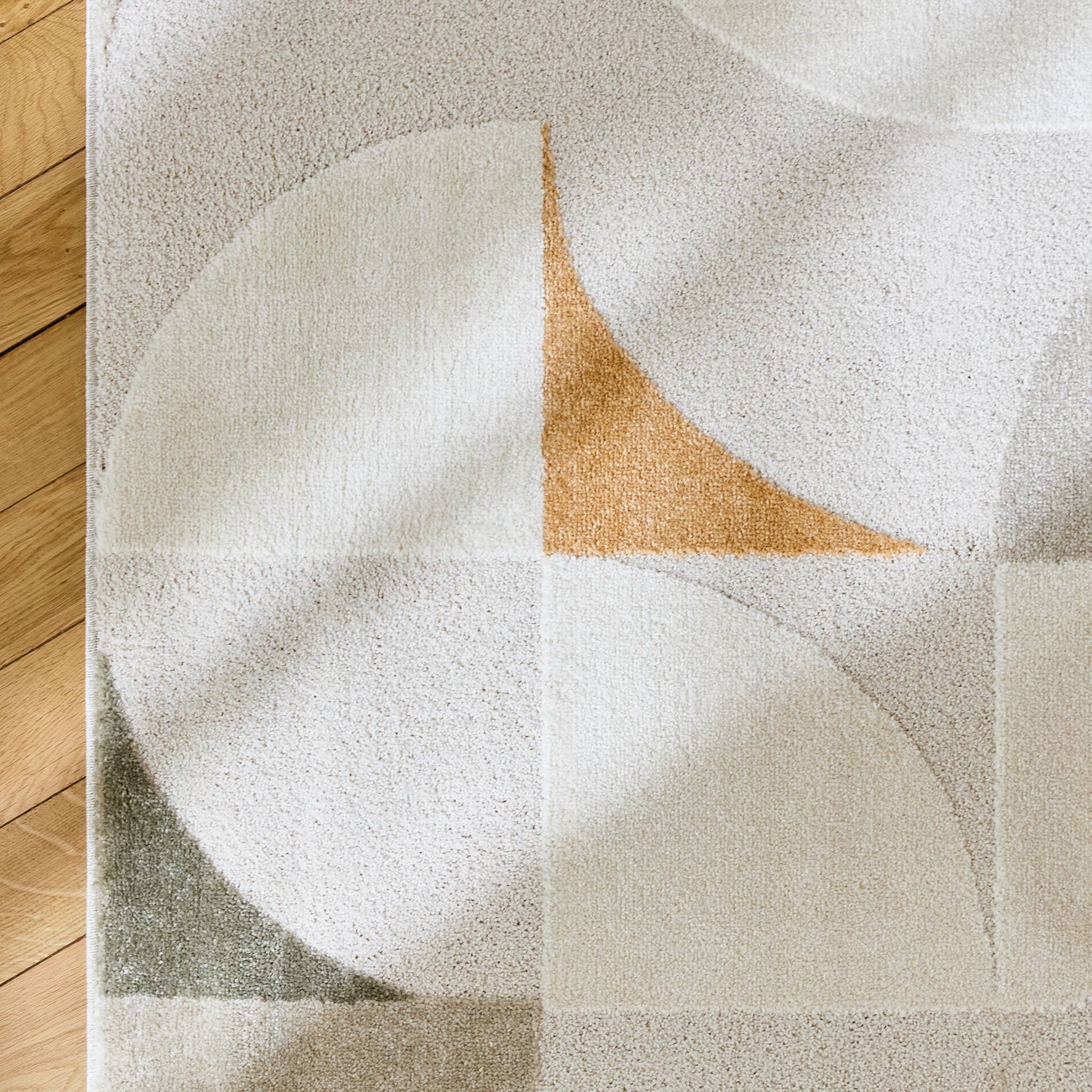 Tappeto interno con motivo retrò color crema