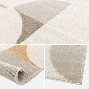 Tappeto interno con motivo retrò color crema