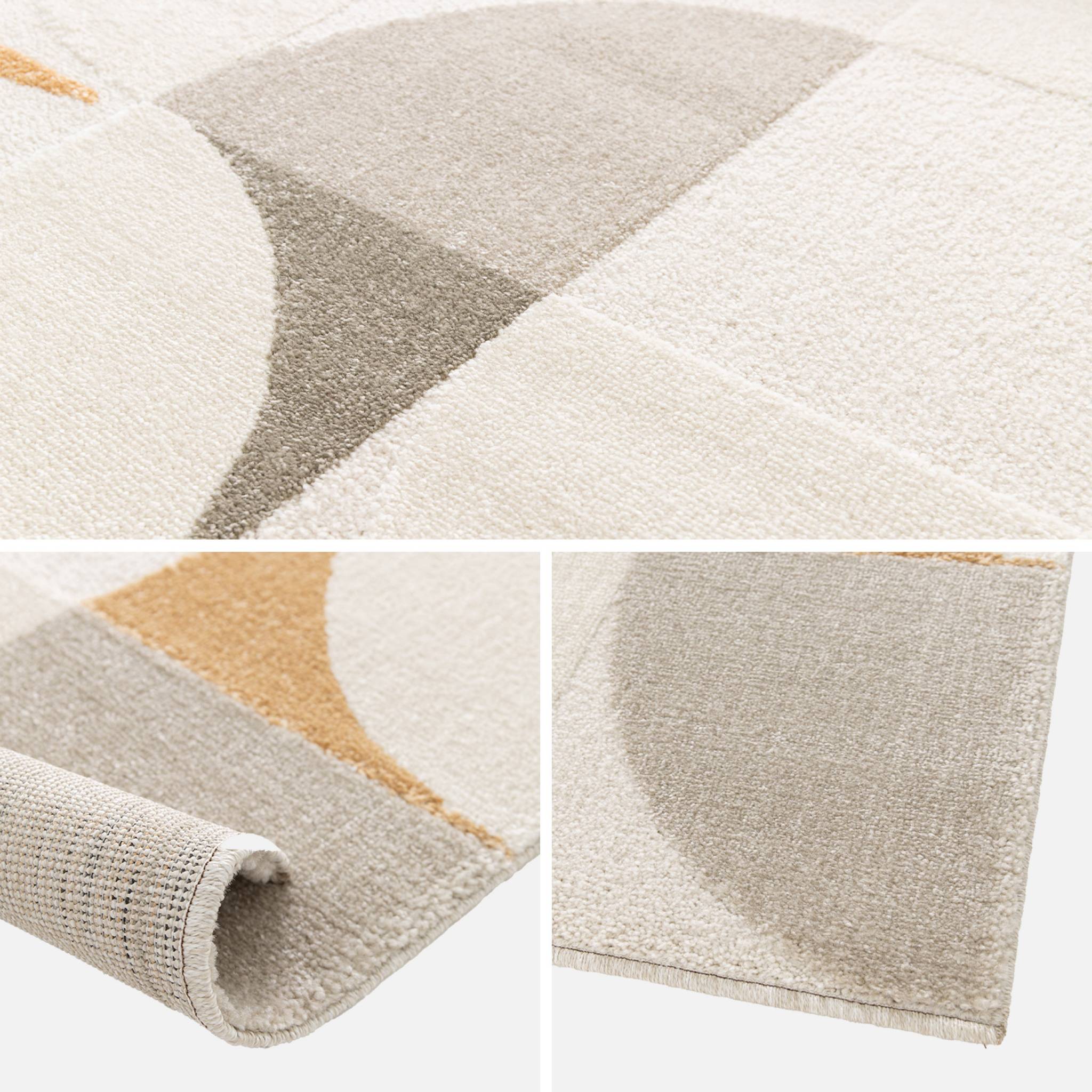 Tappeto interno con motivo retrò color crema