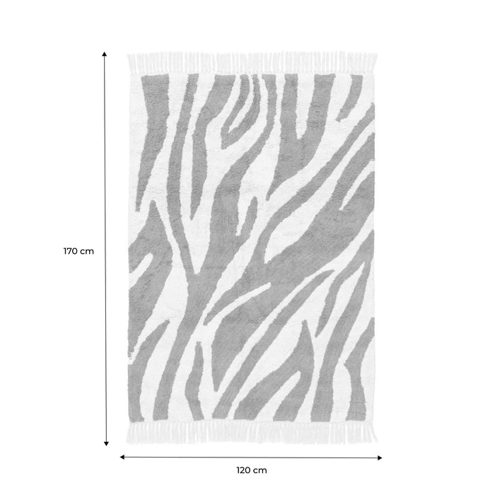 Tappeto interno cotone motivo zebrato color mattone