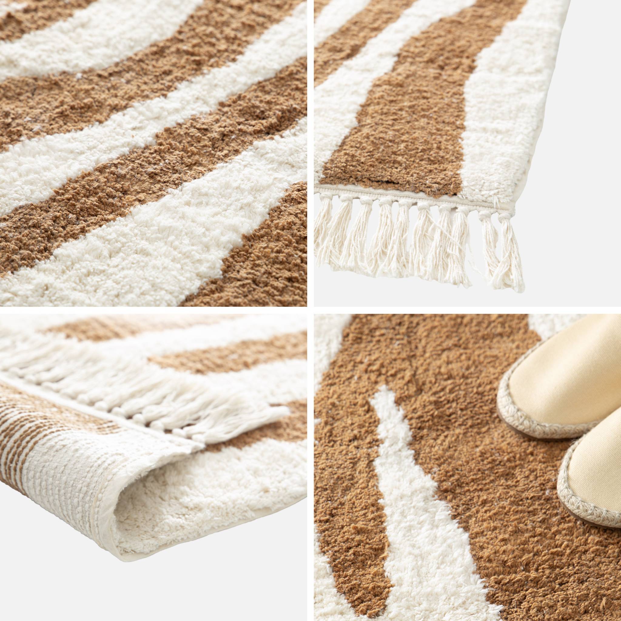 Tappeto interno cotone motivo zebrato color mattone