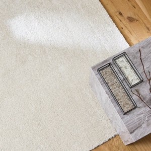 Tappeto per interni in velluto riccio color crema, 160 x 230 cm i