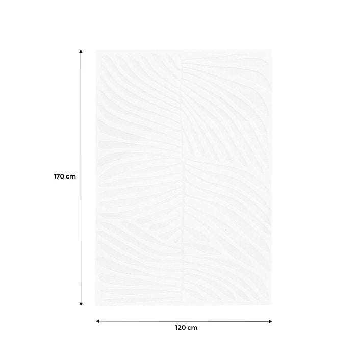 Tappeto interno motivo a rilievo vegetale crema