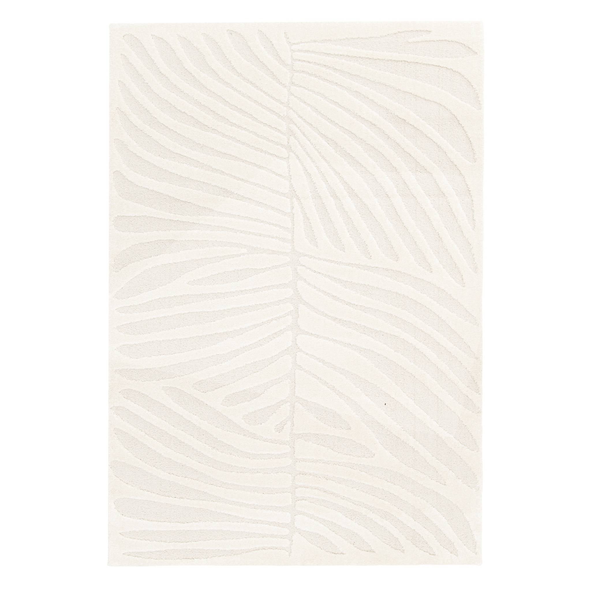 Tappeto interno motivo a rilievo vegetale crema