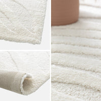 Tappeto interno motivo a rilievo vegetale crema