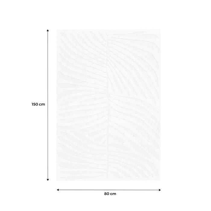 Tappeto interno motivo a rilievo vegetale crema