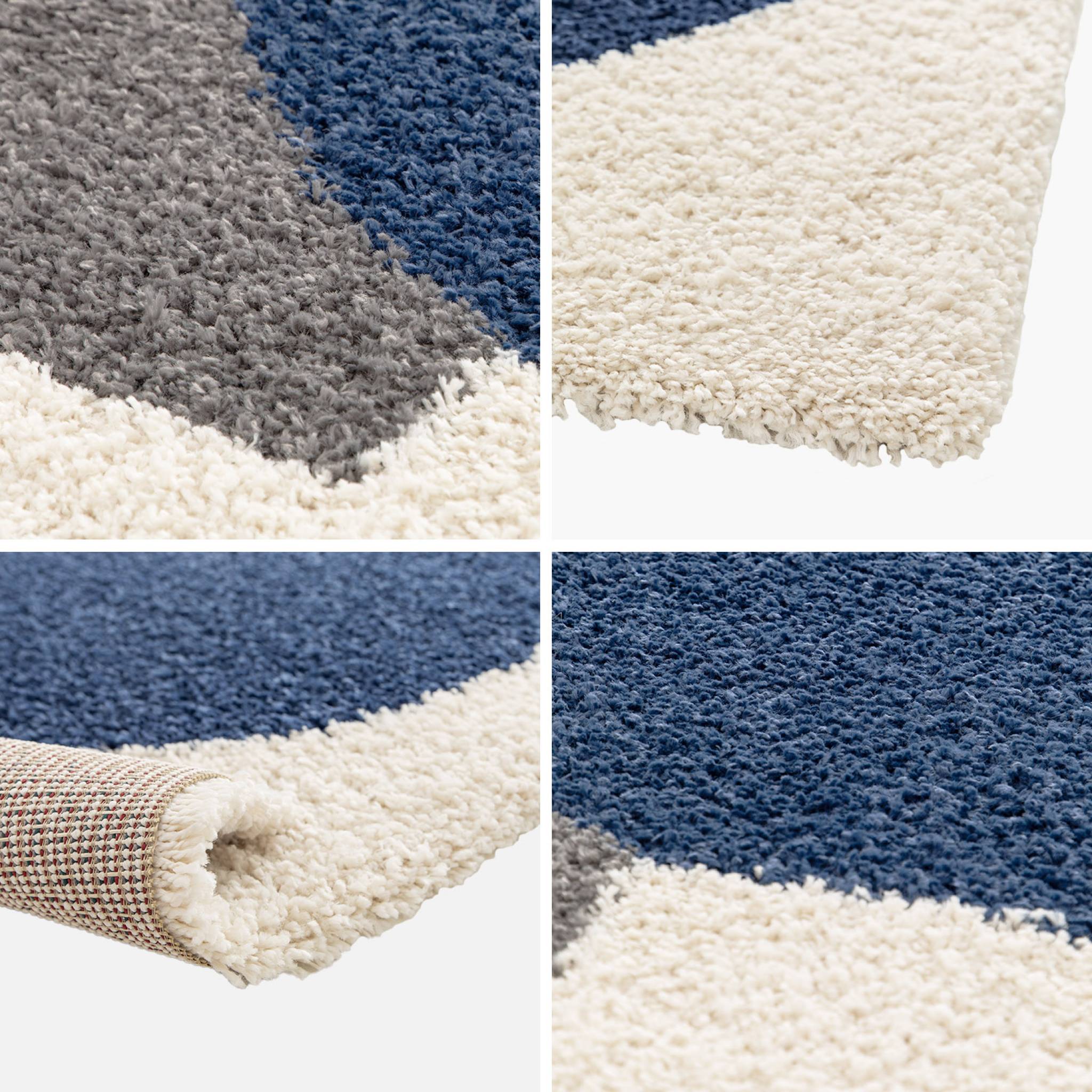 Tappeto shaggy per interni, motivo geometrico, multicolore