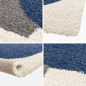 Tappeto shaggy per interni, motivo geometrico, multicolore