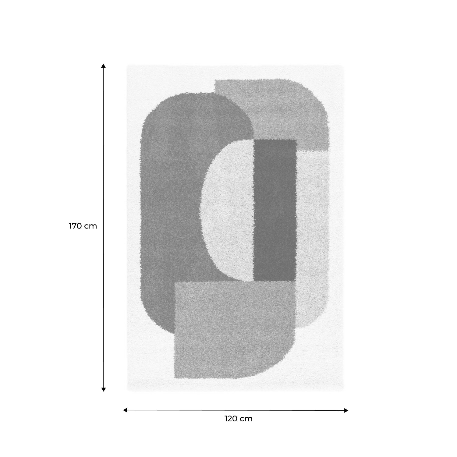 Tappeto shaggy per interni, motivo geometrico, multicolore