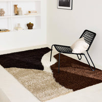 Tappeto da interno shaggy motivi geometrici beige, marrone, nero