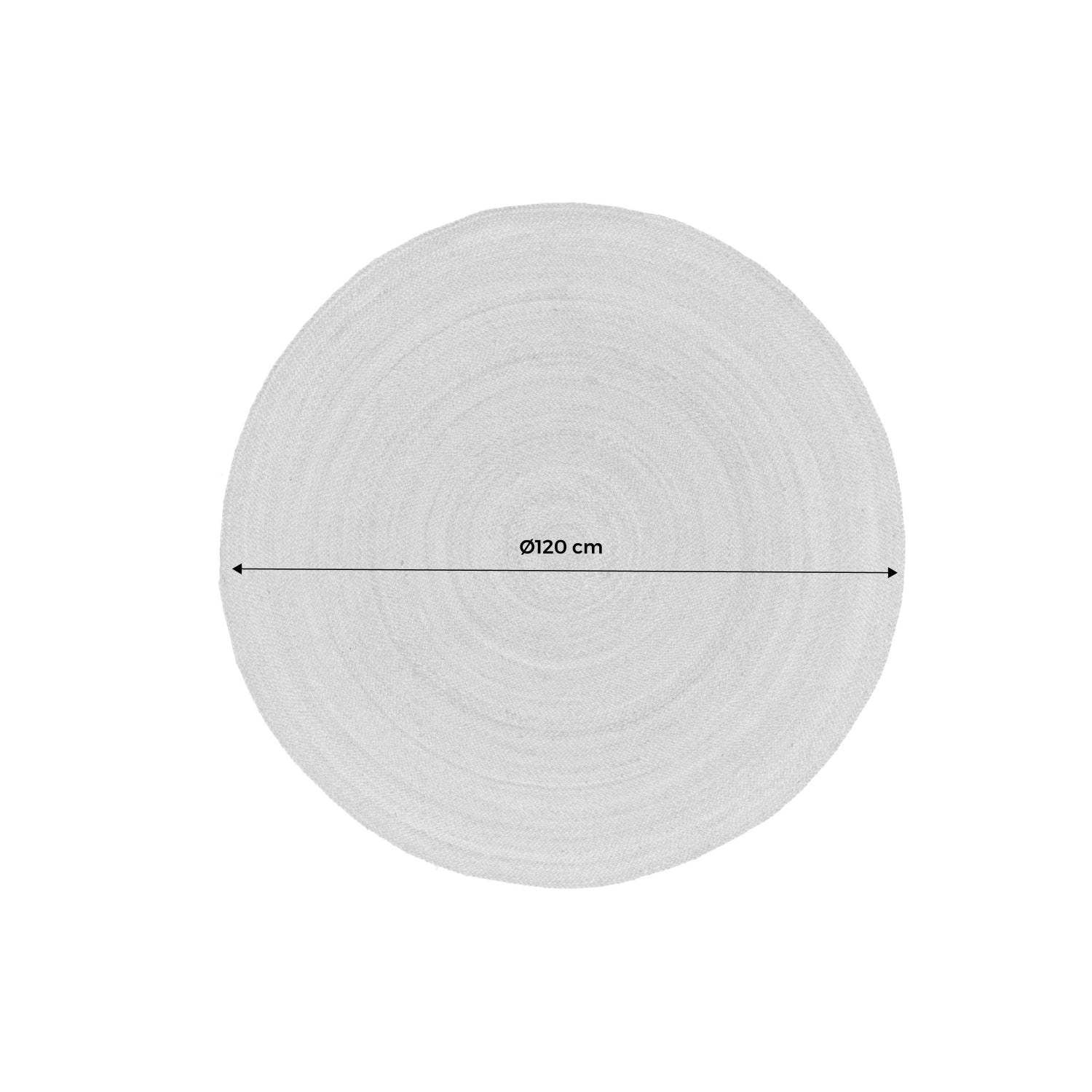 Tappeto rotondo in juta da interno 120 cm naturale | sweeek