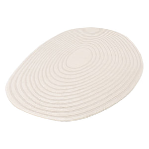 Tappeto interno forma di ciottolo motivo circolare crema, crema