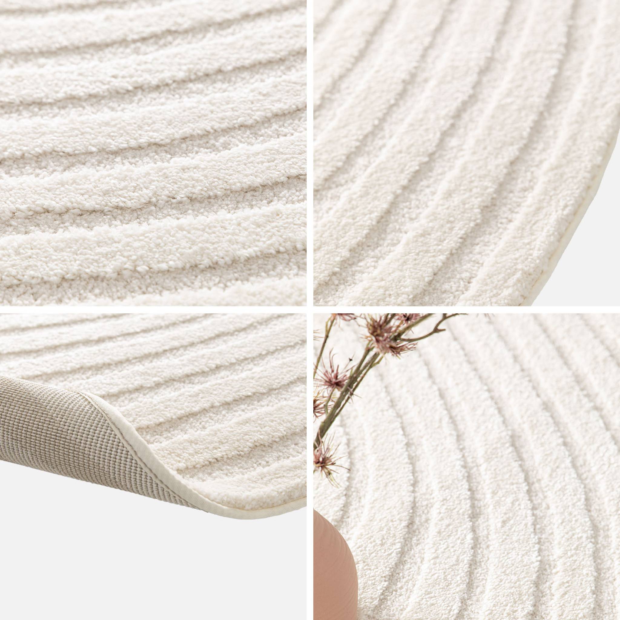 Tappeto interno forma di ciottolo motivo circolare crema, crema