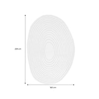 Tappeto interno forma di ciottolo motivo circolare crema, crema