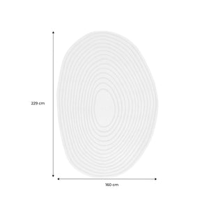 Tappeto interno forma di ciottolo motivo circolare crema, crema