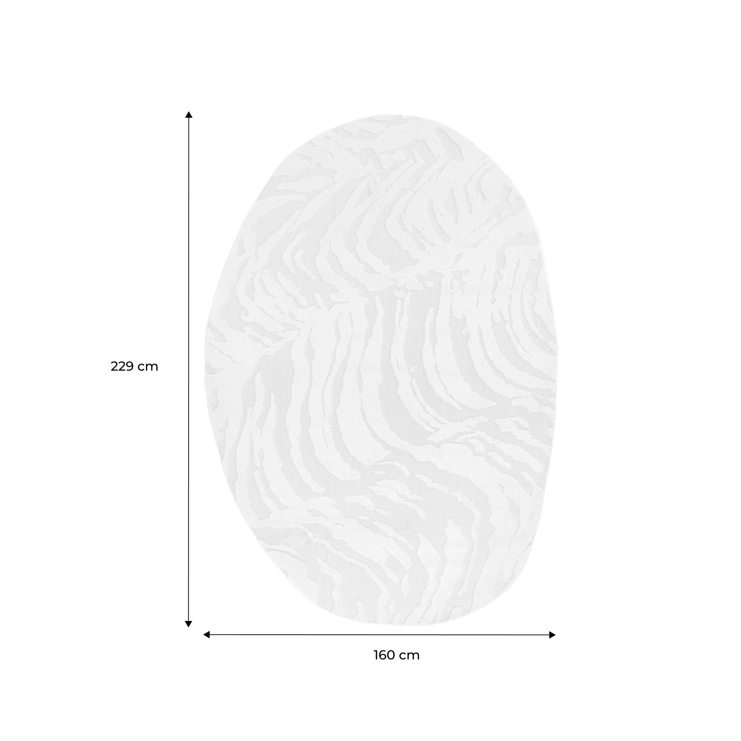 Tappeto interno a forma di ciottolo con rilievo crema, crema