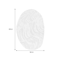 Tappeto interno a forma di ciottolo con rilievo crema, crema