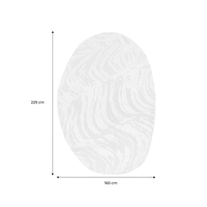 Tappeto interno a forma di ciottolo con rilievo crema, crema