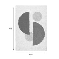 Tappeto interno shaggy motivi circolari beige, marrone, nero