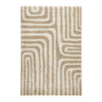 Tappeto interno shaggy motivi geometrici beige