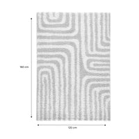 Tappeto interno shaggy motivi geometrici beige