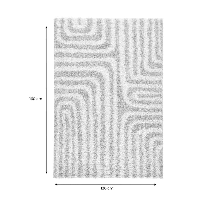 Tappeto interno shaggy motivi geometrici beige