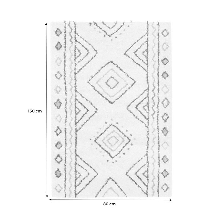 Tappeto interno motivo berbero crema, blu e arancione