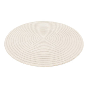 Tappeto per interni con cerchi in rilievo color crema, 160cm, crema