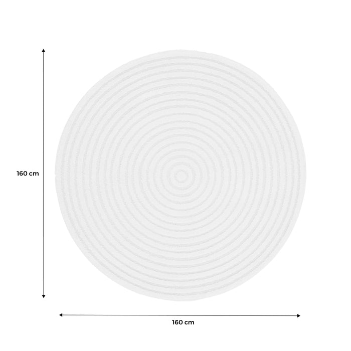 Tappeto per interni con cerchi in rilievo color crema, 160cm, crema
