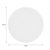 Tappeto per interni con cerchi in rilievo color crema, 160cm, crema