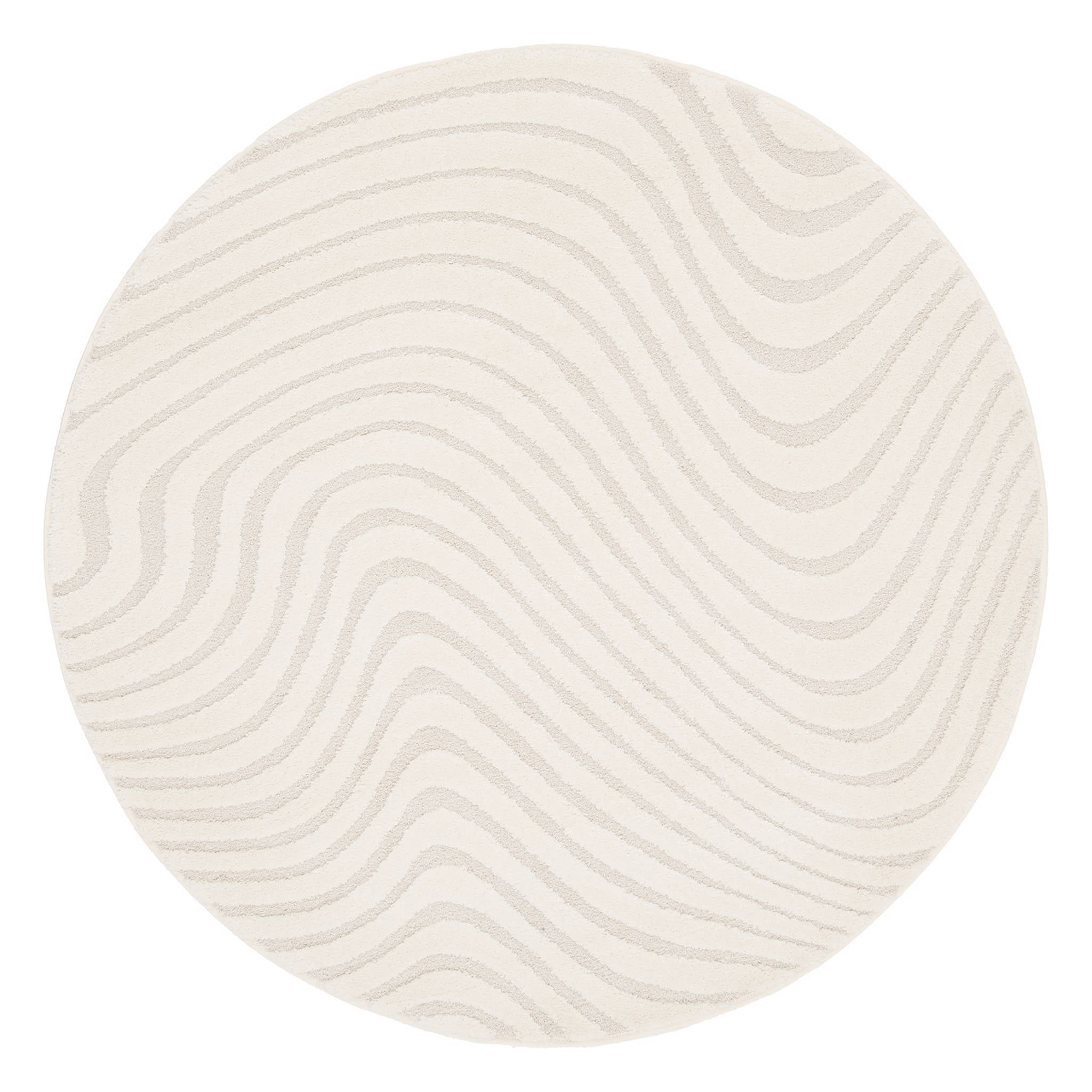 Tappeto per interni con motivi ondulati in rilievo, 160cm, crema