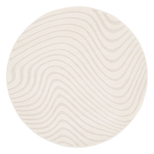 Tappeto per interni con motivi ondulati in rilievo, 160cm, crema