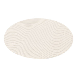 Tappeto per interni con motivi ondulati in rilievo, 160cm, crema