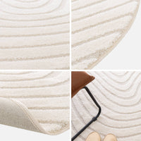 Tappeto per interni con motivi ondulati in rilievo, 160cm, crema