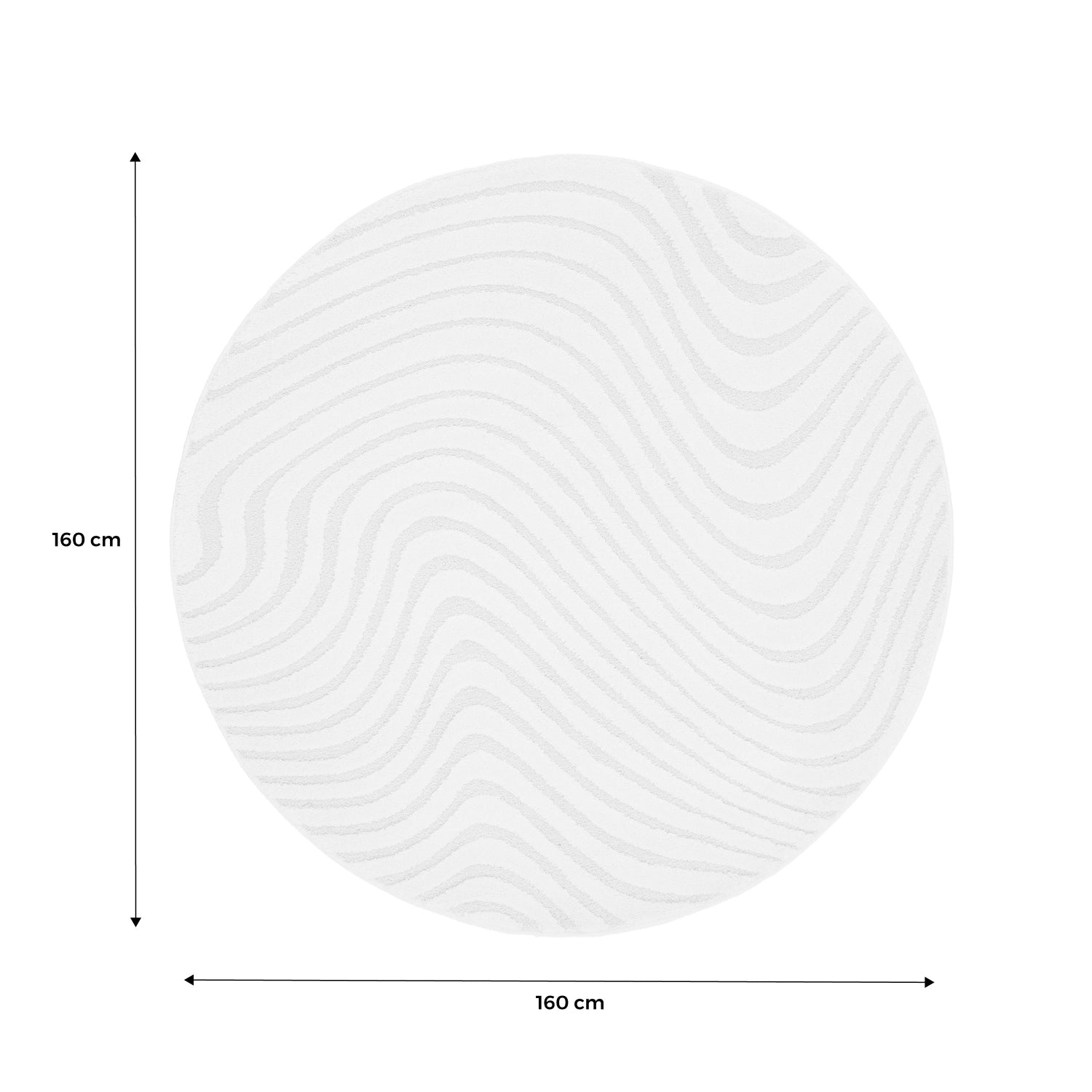 Tappeto per interni con motivi ondulati in rilievo, 160cm, crema