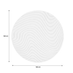 Tappeto per interni con motivi ondulati in rilievo, 160cm, crema
