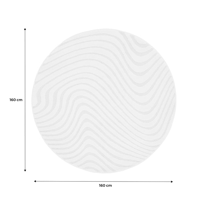 Tappeto per interni con motivi ondulati in rilievo, 160cm, crema