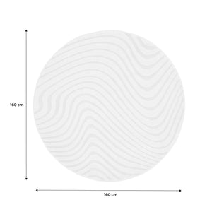 Tappeto per interni con motivi ondulati in rilievo, 160cm, crema