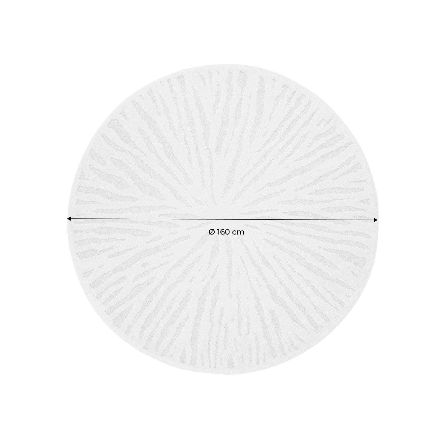 Tappeto interno rotondo crema, 160cm, crema